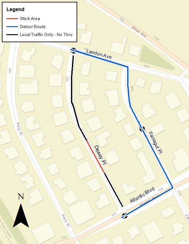 Dewey Place Sewer Improvement Project Map